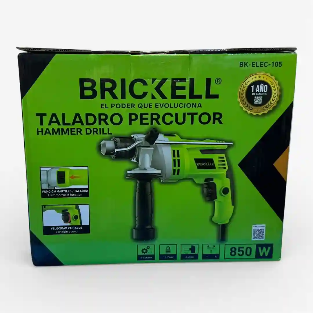 TALADRO ELÉCTRICO BRICKELL 850W BK-ELEC-105-01 TALADRO ELÉCTRICO BRICKELL 850W BK-ELEC-105 - Imagen 1