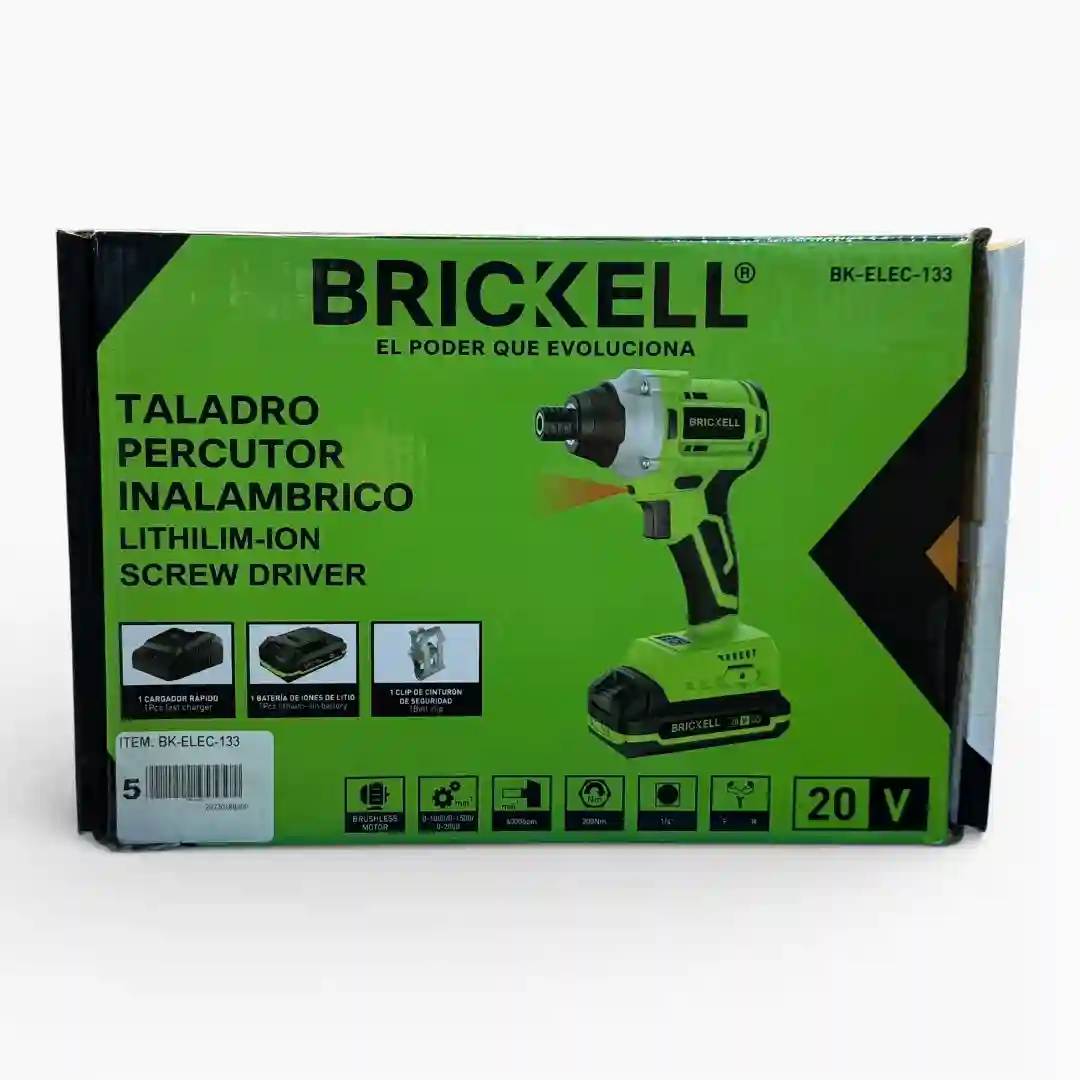 TALADRO INALÁMBRICO PERCUTOR DE IMPACTO 20V BRICKELL BK-ELEC-133-01 TALADRO INALÁMBRICO PERCUTOR DE IMPACTO 20V BRICKELL BK-ELEC-133 - Imagen 1