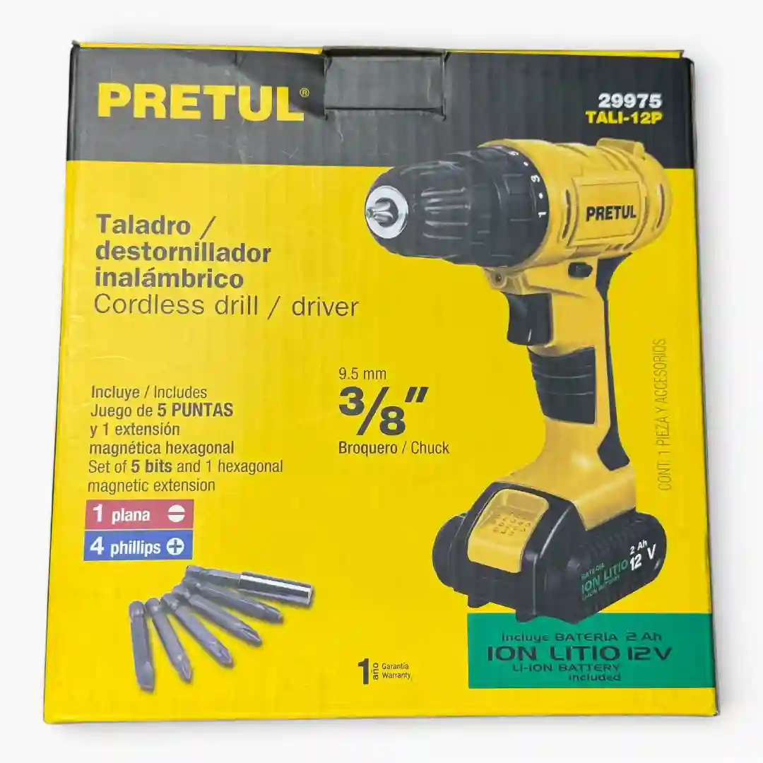 TALADRO INALÁMBRICO PRETUL 29975-01 TALADRO INALÁMBRICO PRETUL 29975 - Imagen 1