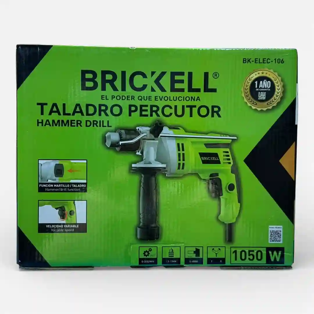 TALADRO PERCUTOR ELÉCTRICO 1050W BRICKELL BK-ELEC-106-01 TALADRO PERCUTOR ELÉCTRICO 1050W BRICKELL BK-ELEC-106 - Imagen 1