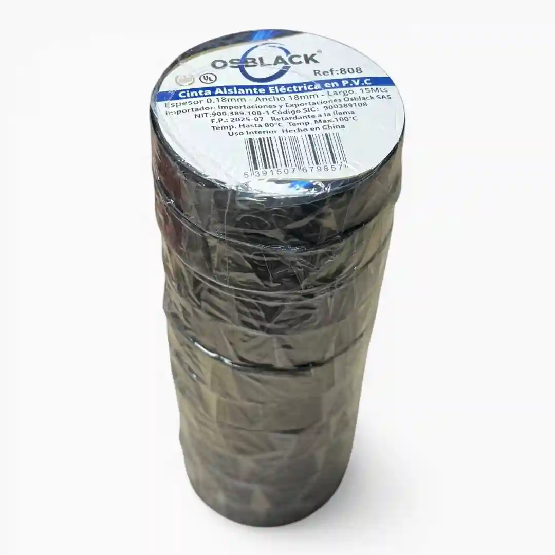 CINTA AISLANTE NEGRA OSBLACK GDE 15MTS-01 CINTA AISLANTE NEGRA OSBLACK GDE 15MTS - Imagen 1