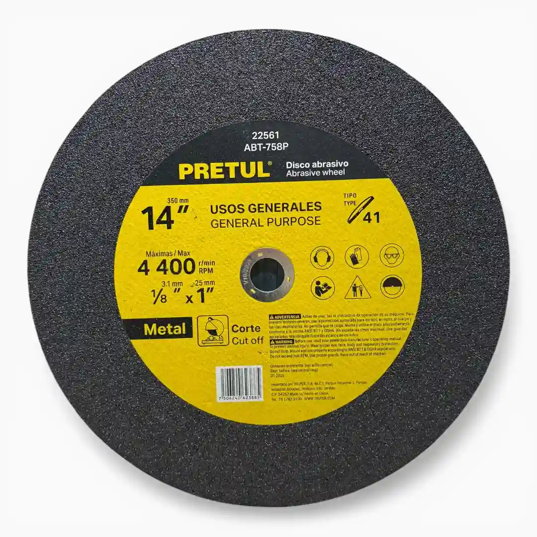 DISCO DE TRONZADORA 14 PRETUL 22561-01 DISCO DE TRONZADORA 14" PRETUL 22561 - Imagen 1