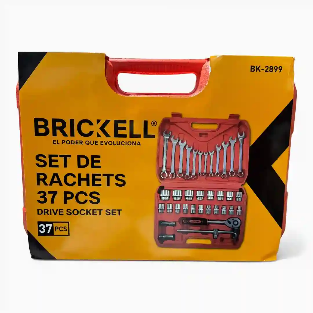 JUEGO DE COPAS Y LLAVES CON RACHE 1-2 X 37PCS BRICKELL B-K2899-01 JUEGO DE COPAS Y LLAVES CON RACHE 1/2 X 37PCS BRICKELL B-K2899 - Imagen 1