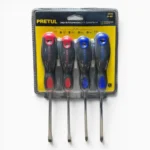 JUEGO DE DESTORNILLADOR PRETUL X 4 PCS CAUCHETADO 20218
