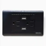 TOMA DOBLE BRICKELL NEGRA CON USB BK-2180