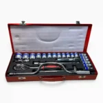 JUEGO DE COPAS CON RACHE 1/2 X 24PCS CON BARBIQUI CAJA ROJA METALICA GRANDE WJCX24 SR-1028 TIFONE