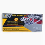 JUEGO DE COPAS CON RACHE 1/2 X 24PCS CON BARBIQUI CAJA ROJA METALICA GRANDE WJCX24 SR-1028 TIFONE - Imagen 2